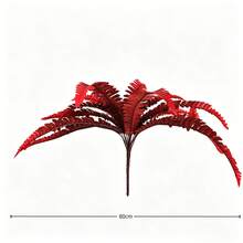 2 Pcs Exquisite Artificial Boston Fern Plants - 18 Leaves, Lifelike Large Artificial Greenery, Suitable For Indoor And Outdoor Decoration, Perfect For Complex Home Decor, Easy To Maintain. - Autumn Red - View 7