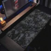 Black Textured Gaming Mouse Pad, Covers Entire Desk, Unique Gray Stone Pattern Design, Large Size Mouse Pad Can Also Be Used As Desk Mat, Study Mat Or Keyboard Mat - Mouse Pad - View 1
