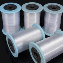 1 Rollo de Cordón Elástico Transparente de Poliéster Multitalla para Cuentas, Cordón Elástico Transparente para Hacer Joyas DIY, Pulseras, Collares y Suministros de Manualidades - Blanco transparente - Ver 5