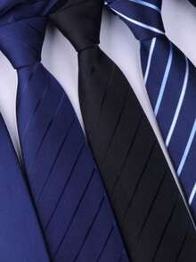 1pc Solid Color/Striped Necktie, Multi-Color Business Formal Versatile Tie For Men - Multicolor - View 4