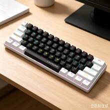 Teclado Gaming CHANGXIE G61, Teclado USB con Cable, 61 Teclas con Retroiluminación RGB, Teclado Mecánico Mini Compacto Portátil para Computadora de Oficina, Interruptor Azul, Compatible con Windows, Tableta, Laptop y Juegos - 61 Negro - Ver 12