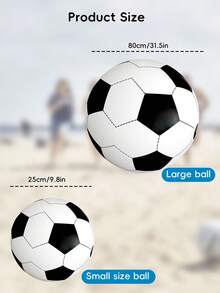 1pc Giant Inflatable Beach Ball, PVC Black And White Soccer Ball, Extra Large Inflatable Toy Suitable For Pool, Summer Beach, Pool Activities, Party, Large Game Ball - A - View 8
