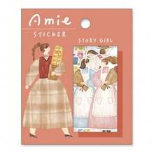 Amie Sticker アミ ステッカー かわいい フレークシール 水彩ガール 上質紙 日本製 - ストーリーガール - チェックする 1