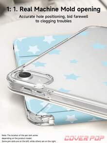 藍星海龜雙面彩繪效果壓克力水晶保護殼，相容 iPad Air 8(M4)2026(11-Inch)/(13-Inch)、10th Gen、10.2/Mini6/Mini7/9.7-Inch，相容 Galaxy Tab A9 Plus，3+Y 折疊防彎曲，強化矽膠護角，自動喚醒/睡眠功能，內置筆槽，多角度可折疊支架，完美日常保護，節日禮物 - 彩色 - 查看 6
