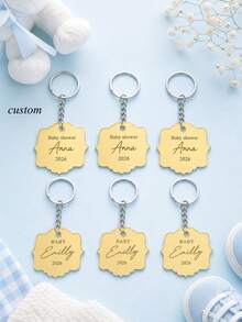 Gold Mirror Acrylic Personalized Name Baptism Favor Tags Keychain, Gold Acrylic, Chocolate Favor, Mirror Label, Luxury Cross Favor, "Mi " Label, Personalized Gift Label - Multicolor - View 2