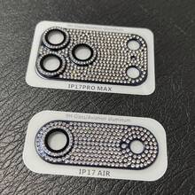17 Air/17 Pro/17 Pro Max Luxury Rhinestone Lens Film, Minimalist Elegant Scratch-Resistant, Anti-Explosion, Anti-Scratch Lens Protector - Blue - View 1