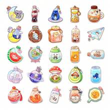 50pcs Dreamy Bottled Animal Stickers, Magic Fantasy Pattern PET Transparent Stickers, Suitable For Laptops, Water Bottles, Luggage, Fantasy Fairy Tale Design, Waterproof, Perfect For Personal Item Customization - A - View 5