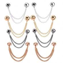 2~16Pcs Multi-Function Magnetic Clothing Clip With Chain Metal Buttons Clip Clothes Scarf Trouser Legs Cuff Fixing Magnet Pin - Multicolor - View 14