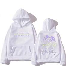 Katseye Fashion Casual Vintage Unisex Bodywarmer Hoodie On - 白色 - 查看 1