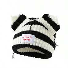 1pc Women's Fashion Faux Fur Ear Knit Hat, Suitable For Autumn/Winter Daily Wear - B - View 13