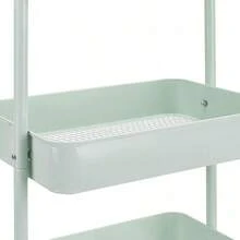 3-Tier Rolling Kitchen Cart White Rolling Utility Cart With Wheels Storage Organizer For Home Office - Mint Green - View 6