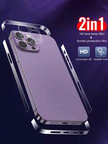2-In-1 For IPhone 17/17 Air/17 Pro/17 Pro Max/16/15/14/13/12/11promax/16plus/15pro/14promax High Definition Ultra Thin Base Film, Lens Hollow Base Protection + High Definition Ultra Thin Bare Feel Anti-Scratch Side Film, Transparent Frame Protection Film, Full Coverage Dustproof And Anti-Scratch - Clear - View 13