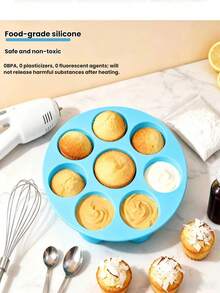 Silicone Cake Mold, Heat Resistant, Easy Release, Round 7-Cavity Home DIY Baking Mold - View 3