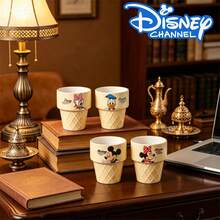Disney 迪士尼米奇米妮黛絲鴨冰淇淋造型陶瓷杯，可愛黃色咖啡馬克杯，節日禮物，耐熱日常奶茶水杯 - 彩色 - 查看 2