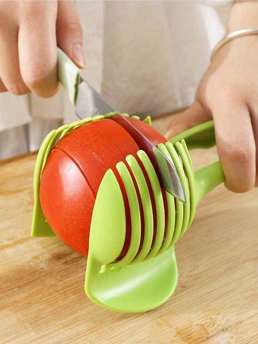 Kitchen Fruit & Vegetable Slicer, Tomato & Onion Holder, Food Slicing Assistant, Home Cooking Vegetable Cutting Tool - Multicolor - View 1