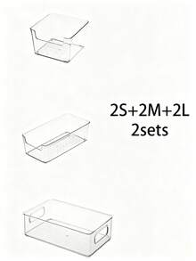 1/3/6pcs Transparent Plastic Storage Boxes, Stackable Clear Organizer Containers, Multi-Functional Drawer-Style Storage Boxes, Suitable For Cosmetics, Skincare, Stationery, Snacks, Kitchen Utensils, Bathroom Toiletries, Suitable For Vanity, Desk, Bathroom, Kitchen, Storage Room - Transparent - View 14