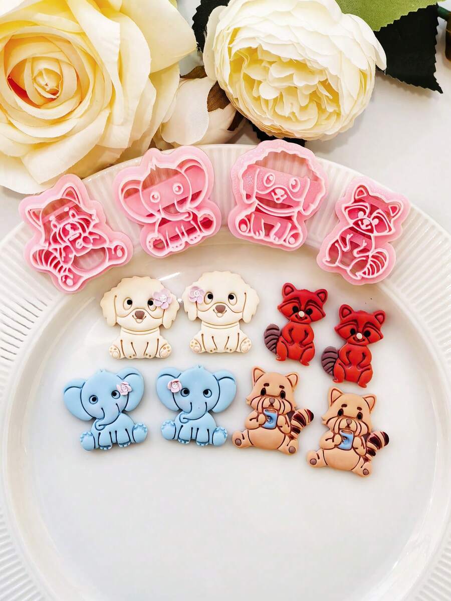Serie de Animales Adorables Moldes de Corte de Arcilla Polimérica para la Fabricación de Joyas, Aretes y Accesorios con Troqueles de Corte Precisos y Herramientas de Molde de Arcilla Suave Perfectos para Fabricantes de Joyas, Entusiastas de las Manualidades y un Regalo Ideal para los Amantes del DIY - Serie de animales - Ver 1