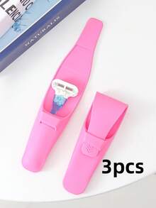 1pc High-Quality Silicone Razor Storage Bag, Multiple Colors Available, Promotional Style, Creative Adult Home Razor Accessory Storage Pouch, Fresh And Fashionable, Can Be Used As Travel Storage Bag, Makeup Bag, Cosmetic Bag, Vacation Storage Bag, Home Use, Christmas Gift, Suitable For Teens, Men, Women, Students And Teachers, Daily Use, Christmas Gift, Birthday Gift. - Hot Pink - View 20