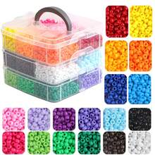 Bestselling Acrylic Large Hole Multicolor Barrel Beads Pony Beads Bead Set DIY Beaded Bracelet Kit - 2700pcs (three-layer) - View 4