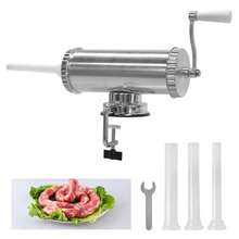 Edelstahl Wurstfüllmaschine Manuell Mit 2-Gang Getriebe, Wurstpresse & Spritze Für Selbstgemachte Würste, Ideal Für Hobbyfleischer & Hausgebrauch, Inkl. Füllrohre Für Vegane & Fleischwürste - Silber - Übersicht 6
