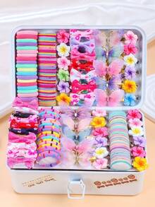 291/10/6pcs/Set Exquisite Tulle Butterfly Hair Accessory Set, Rainbow Color Hair Ties Soft And Non-Damaging, Flower And Butterfly Hair Clips With Delicate Rhinestones - Suitable For Girls And Teens, Daily Braiding, Party Styling, One-Click Effortless, A Set For Versatile Cute Hairstyles, Ideal Gift Choice, Essential For Kawaii Looks - Multicolor - View 7