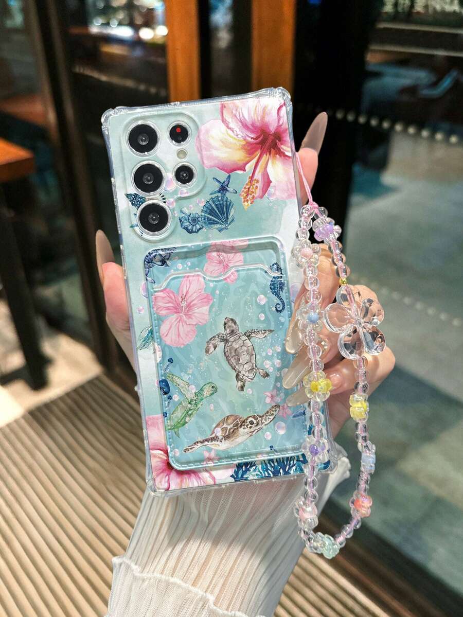 可愛卡通海龜彩色彩繪透明卡夾多功能錢包附手腕掛繩,加厚防震手機殼,適用於 Galaxy S25/S25+/S25 Ultra, A16, A36, A26, A56, A50, A12, A32, A52, A72, A51, A21S, A13, A14, S24/S24+/S24 Ultra, S20, S23, S22, A53, S20 FE, S21 以及 11/12 Pro/12/12X/13 Pro/14 Pro/15 Pro/X3 Pro, 10/9/Note 9/12C/Note 11 Pro/Note 8 Pro/9C/9A - 彩色 - 查看 1