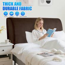 YSTYLE Copritestiera per letto, copritestiera antipolvere ed elasticizzato, copritestiera universale ispessito, più morbido, elastico, lavabile, per decorare la camera da letto. - Caffè scuro - Visualizzare 4