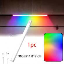 1pc RGB Motion Sensor LED Light Strip, Magnetic Rechargeable Under Cabinet Light, Wireless Adhesive Dimmable Night Light, USB Charging, Suitable For RV Interior Lighting, Camping Car, Trailer, Motorhome, Van, Closet, Kitchen, Shelf - RGB - View 13