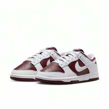 Nike Women's DUNK Retro Sneakers, Casual Shoes - Burgundy/White - View 3