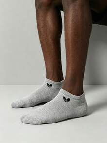 5/15 Pairs Basic Boat Socks, Black White Grey 3 Colors Geometric Pattern, Comfortable And Durable, All Season Daily Invisible Socks - Multicolor - View 3
