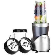 Adler خلاط شخصي Blend & Go مجموعة خلاط سموذي 1200W زجاجات 700ml 500ml 300ml وظيفة النبض سحق الثلج 4-شفرات & 2-شفرات حماية من الحرارة الزائدة أسود - قابس اتحاد أوروبي نوع E (220 إلى 240 فولت) - مشاهدة 1