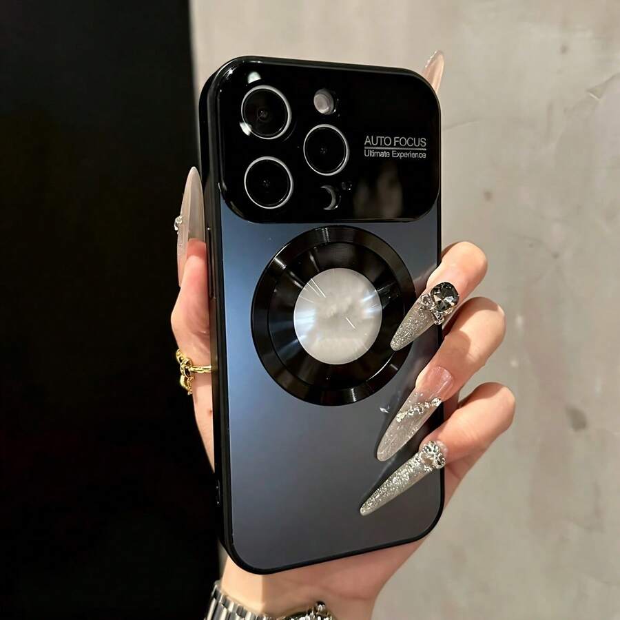 Phone Case - Luxury Glassy Lens Protection Electroplated Magnetic Phone Case Compatible With Iphone 17 Pro Max 17 Pro 17 16 Pro Max 16 Pro 16 15 14 13 Cases Wireless Charging Shockproof Hard Back Cover - 黑色 - 查看 1