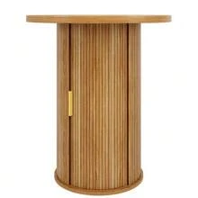 Bar Table Set With 2 Bar Stools, Round High Table With Storage Space And 2 Ergonomic Bar Stools, MDF Wood Look, For Bar And Living Room - Natural Color - View 10