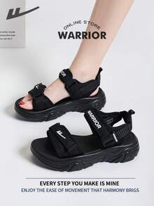 Warrior Summer Women's Sports Sandals Are Comfortable Soft Soled, Fashionable, Versatile, Low-Key Style, Casual, Outdoor Travel, Commuting, Multi Occasion Beach Walking Sandals - Black - View 2