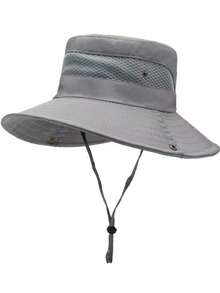 1pc Unisex Wide Brim Bucket Hat | Daily Sun Protection Hat - UPF50+ Sun Protection, Adjustable, Windproof & Water-Resistant - Multicolor - View 7