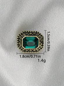 10pcs/Pc Vintage Square Faux Gemstone Metal Buttons, Suitable For Clothing Sewing, Sweater, Cardigan, Jacket Decoration, DIY Gift Box, Handmade Crafts - Multicolor - View 9