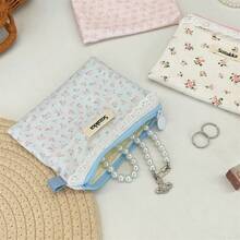 Floral Lace Coin Purse, Fresh Earphone & Data Cable Storage Bag, Lipstick Makeup Pouch - Multicolor - View 2