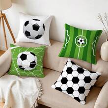 4pcs/Set Football Themed Pillow Cover, Single-Sided Printed Cushion Cover, Suitable For Living Room, Bedroom, Home Decor, All Seasons - Multicolor - View 10