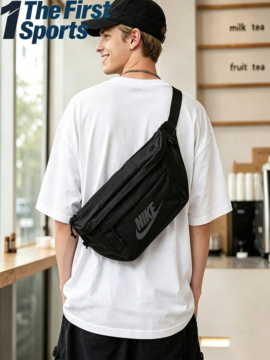 Nike 腰包单肩包,男女通用斜挎腰包,轻便休闲包,BA5751-010 - 黑色 - 查看 1