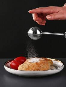 1pc Stainless Steel One-Handed Kitchen Flour Sifter, Powder Sugar Shaker Dispenser - Multicolor - View 2