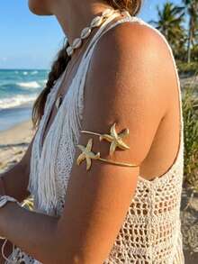 4pcs/Set Women's Upper Arm Cuff Bracelets, Minimalist Style Arm Bands, Adjustable Spiral Arm Rings - A0021T-18 - View 2