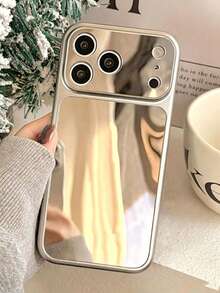 奢華電鍍鏡面相機保護手機殼，適用於 iPhone 17 Pro Max 17Pro 17 16 15 14 13 Pro Max 17Air 時尚保護後蓋 - 銀色 - 查看 3