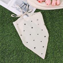 1pc New Hollow Round Hole Triangle Hair Band, Travel Vacation Style Hair Accessory Triangle Scarf, Spring Summer Thin Fashionable Hair Tie - Multicolor - View 12