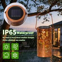 New Solar Sunflower Lantern, IP65 Waterproof Iron Garden Decoration, Upgraded Painted Butterfly Lantern, Spotlight, Light Sensor Lamp, Mother's Day Gift For Female Mothers And Grandmothers. Suitable For Patio, Patio, Backyard, Porch Decoration. - 直筒燈 - 查看 3