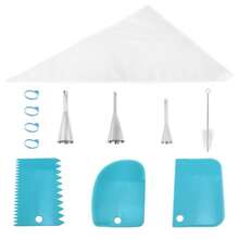 Fluffy Cream Filling Pi Tip Paper Cupcake Filling Stainless Steel Hnut Filling Pi Techniques For Cakes Paper Cupcakes Pastries Expanded Hnuts And Filling Cream 61PCS - Silver Blue - View 8