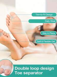 1/2 Pairs Silicone Toe Separators | Dual-Ring Design For Yoga And Daily Relaxation, Unisex Toe Spacers - Multicolor - View 5