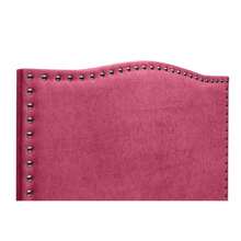 Cabecero tapizado de cama Neptuno diseño curvo con detalle de tachuelas en tela nido acualine diferentes tamaños y colores. BedStore - ROSETON - Ver 4