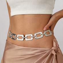 Geometric Metal Waist Body Chain, Elegant European And American Fashion Waist Accessory, Cinching Waist Chain Accessory For Summer Beach, Party - Multicolor - View 12