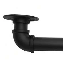 12FT Industrial Stair Railing Wall Mount Staircase Handrail Hand Rail For Steps Grab Bar Foot Rail Vintage Pipe Railing Deck Handrail For Outdoor Indoor Stairs Porch - Black - View 9