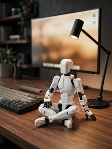 3D Printed Poseable Robot Action Figure, Christmas Stocking Stuffer & Easter Basket Gift For Teens Adults, Multi Jointed Fidget Desk Toy, Articulated Mecha Collectible Model - Multicolor - View 2